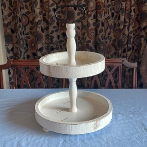 White Farmhouse Look 2 Tier Tray